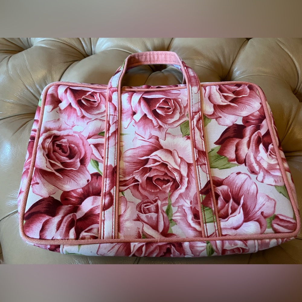 Floral Pink Cosmetic Travel Bag - Picture 2 of 6